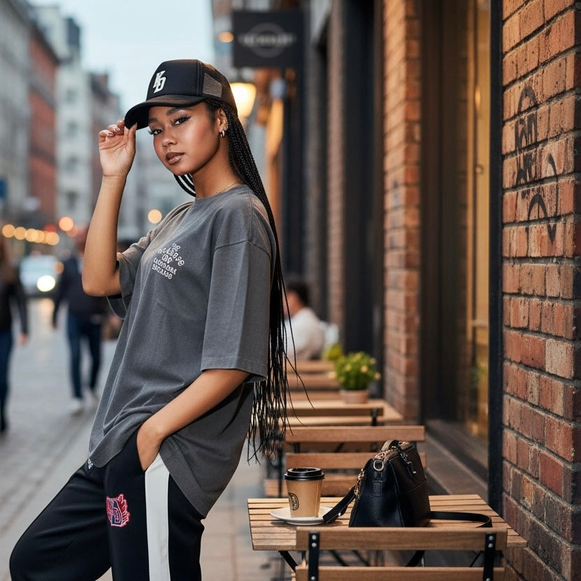 "THE CLASSIC 900" VINTAGE BACKPRINT T-SHIRTS / FADE GREY