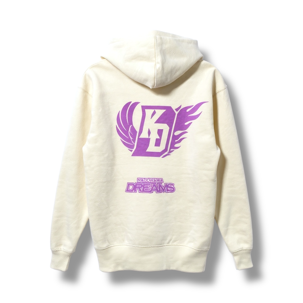 BACK PRINT / SIGNATURE WING / HOODIE / OFF-WHITE × PURPLE / MEMBER-PRODUCED BY Aroha Imai