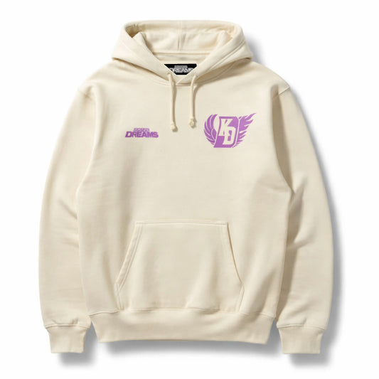 BACK PRINT / SIGNATURE WING / HOODIE / OFF-WHITE × PURPLE / MEMBER-PRODUCED BY Aroha Imai