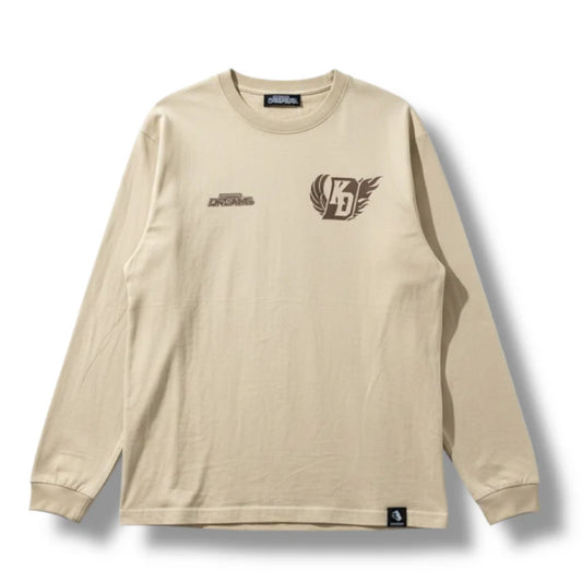 BACK PRINT / SIGNATURE WING / L/S T-SHIRT / WHITE CHOCOLATE / MEMBER-PRODUCED BY Sasya & Aroha