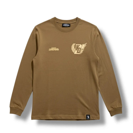 BACK PRINT / SIGNATURE WING / L/S T-SHIRT / DARK CHOCOLATE / MEMBER-PRODUCED BY Sasya & Aroha
