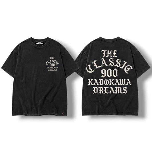 "THE CLASSIC 900" VINTAGE BACKPRINT T-SHIRTS / FADE BLACK