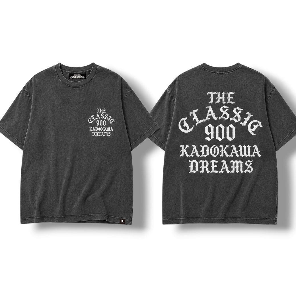 "THE CLASSIC 900" VINTAGE BACKPRINT T-SHIRTS / FADE GREY