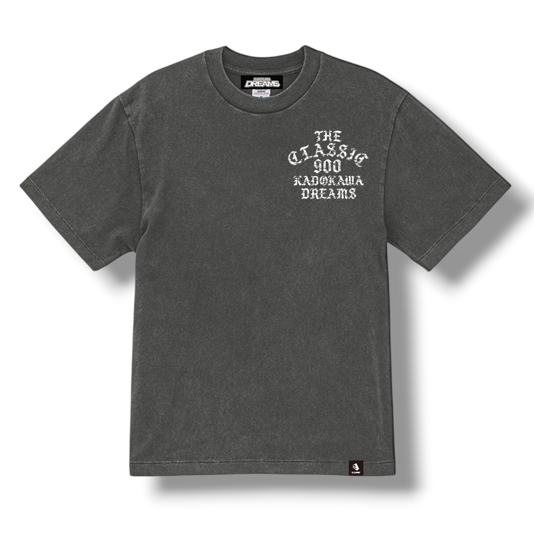 "THE CLASSIC 900" VINTAGE BACKPRINT T-SHIRTS / FADE GREY