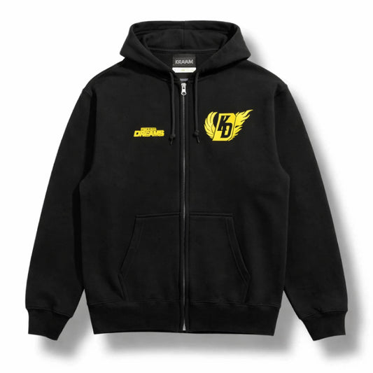 BACK PRINT / SIGNATURE WING / ZIP-UP HOODIE / BLACK YELLOW / MEMBER-PRODUCED by TSY