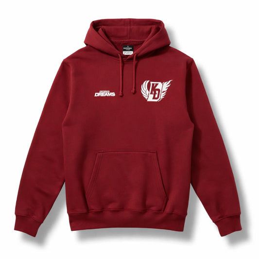 BACK PRINT / SIGNATURE WING / HOODIE / BURGUNDY WHITE / MEMBER-PRODUCED by ASUHA